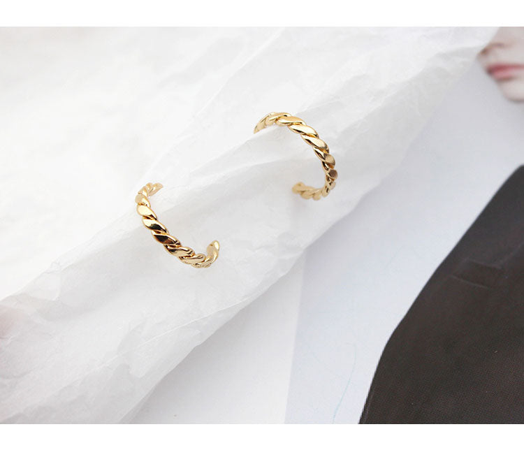 Twisted-Gold Hoop Earrings