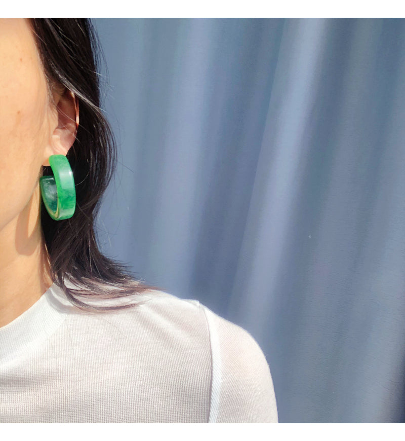 Half Circle Acetic Acid Acrylic Earrings