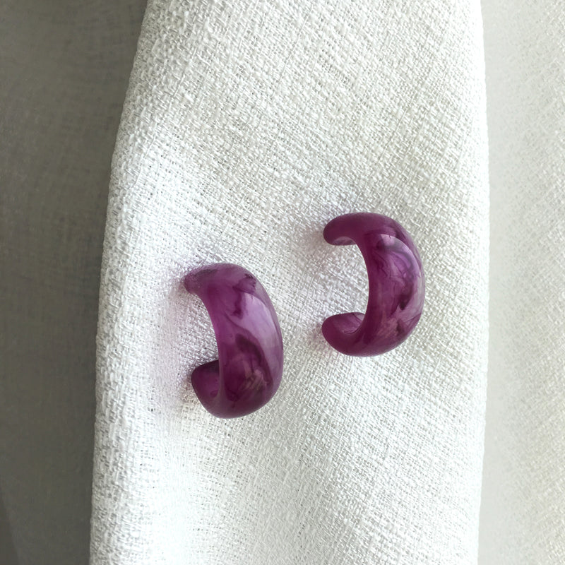 Purple Resin Earrings