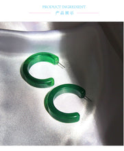 Load image into Gallery viewer, Half Circle Acetic Acid Acrylic Earrings
