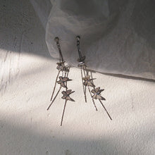 Load image into Gallery viewer, Sliver Butterfly Dangle Earrings
