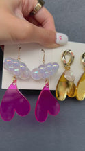 Load and play video in Gallery viewer, Handmade Acrylic Heart Earrings
