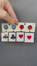 Load and play video in Gallery viewer, Poker Card Earrings
